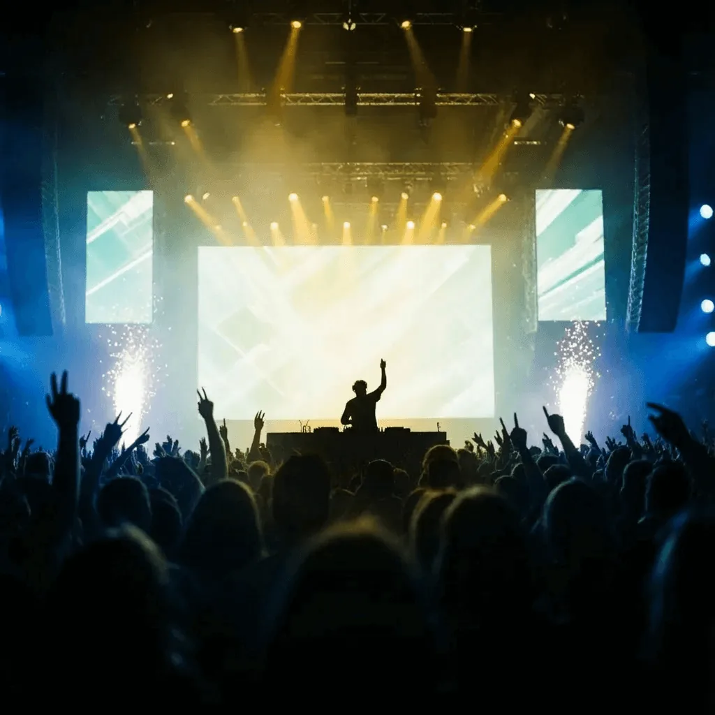 DJ on stage in front of an audience